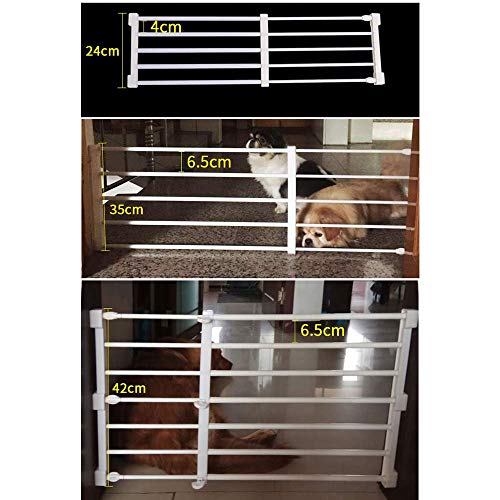 Puerta ajustable para mascotas Valla para perros Puerta de seguridad para bebés Puerta aislante para mascotas Barrera interior para gatos pequeños Organizador de armario,Marrón,Width42cm