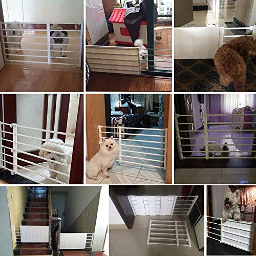 Puerta ajustable para mascotas Valla para perros Puerta de seguridad para bebés Puerta aislante para mascotas Barrera interior para gatos pequeños Organizador de armario,Blanco,Width35cm