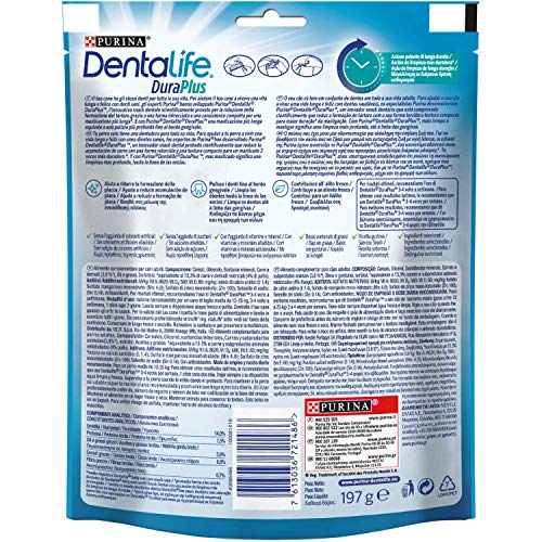 Purina Dentalife DuraPlus Medium - Snack Dental para Perro Mediano, 5 x 197 g