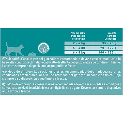 PURINA ONE Bifensis Pienso para Gatos Cuidado de Pelaje y Bolas de Pelo Pollo y Cereales 8 x 800 g