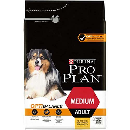 PURINA Pro Plan Comida Seco para Perro Adulto Mediano con Optibalance, Sabor Pollo - 3 Kg