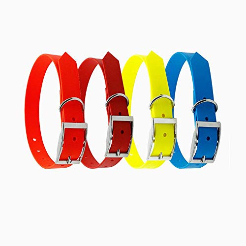 qianger Collar De Perro Ajustable Hecho De PVC Blando, Resistente Al Agua Y Duradero, Color SóLido Adecuado para Perros Medianos/Grandes-Amarillo_M （2.5 * 50Cm）