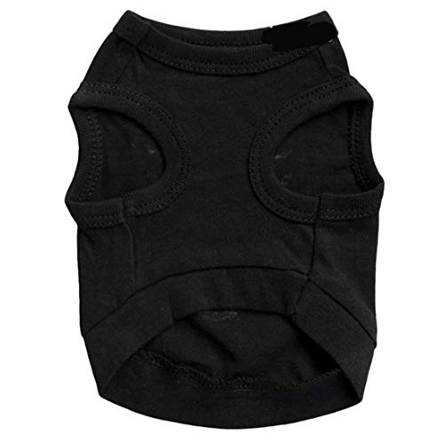 QIEZI For La Ropa Sin Mangas Pequeño Perro Camiseta del Animal Doméstico Negro Chaleco Respirable del Chaleco del Perro (Color : Black, Size : XS)