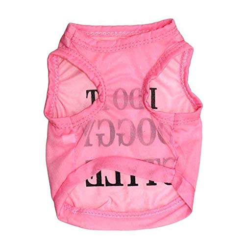 QIEZI Pequeña Ropa for Perros Ropa del Animal doméstico Camiseta de Perro Respirable Ultrafino Chaleco del Animal doméstico (Color : Pink, Size : M)