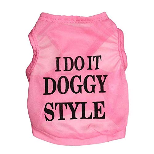 QIEZI Pequeña Ropa for Perros Ropa del Animal doméstico Camiseta de Perro Respirable Ultrafino Chaleco del Animal doméstico (Color : Pink, Size : M)