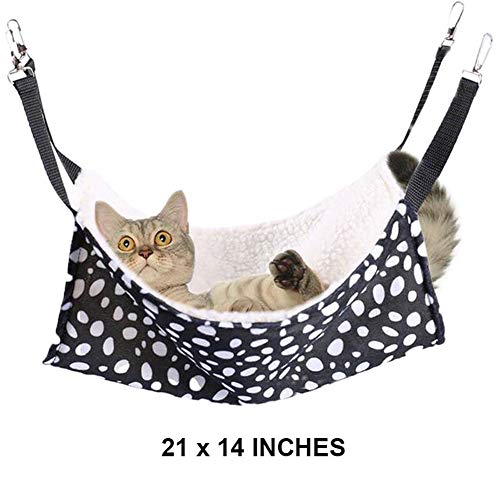 Qincling Hamaca para Mascotas, Hamaca de Felpa Suave para Gatos, Hamaca para Colgar, Cama, Conejo, Chinchilla, Gato, cobaya, 35,56 x 53,34 cm