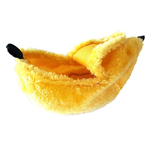 QinMM Hamaca Tipo Banana para casa escondite o Cama para hámster Accesorios de casa Juguetes para Colgar en la Cama para pequeños Animales de Raza, como cobaya, Totoro, Ardilla,hámster