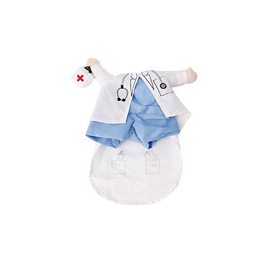 Qiuxiaoaa Mascota Ropa para Perros Traje de Cuatro Patas Divertido Traje de Mascota Perro Gato Disfraz Ropa de Vestir Vestido Médico Policía Vaquero Pequeño