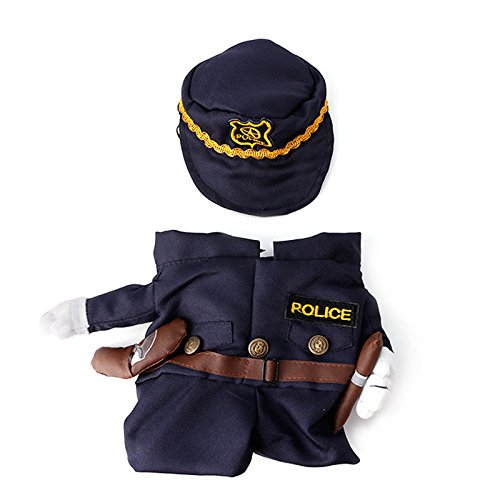 Qiuxiaoaa Ropa para Mascotas Trajes de otoño e Invierno Engrosado Divertido Traje de Mascota Perro de Gato Disfraz Ropa de Vestir Vestido Médico Policía Vaquero Grande