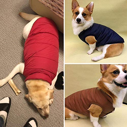 QSEVEN 2 Capas de Forro Polar Cálido Súper Cálido Perro Chaqueta para el Clima frío del Invierno, Extra Suave Perrito Chaleco a Prueba de Viento Perrito Abrigo