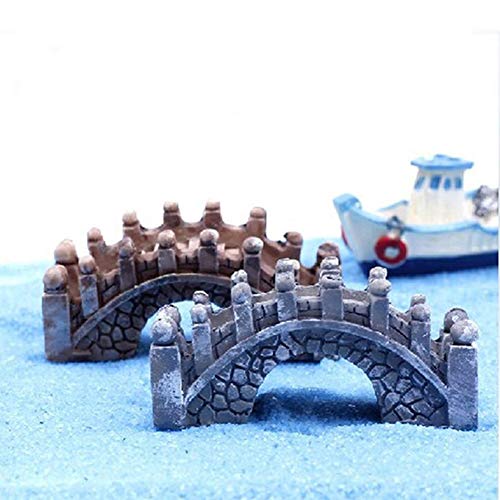 quanjucheer 2 Piezas Retro Arch Puente Acuario Acuario Micro Paisaje Miniatura Bajo el Agua Adornos