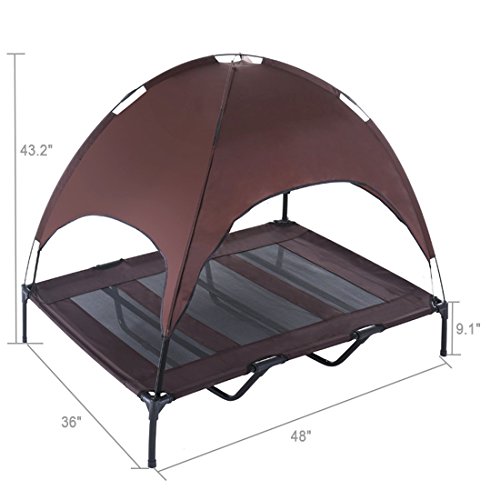 REAYOU Tienda de Mascotas Carpa para Mascotas Cuna para Perro elevada Tienda de Mascotas Portátil Impermeable Acampar al Aire Libre Cesta para Mascotas(XL-122 * 92 * 23CM)