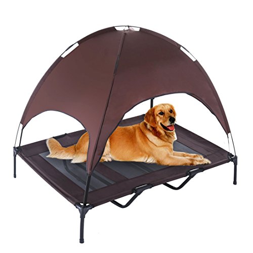 REAYOU Tienda de Mascotas Carpa para Mascotas Cuna para Perro elevada Tienda de Mascotas Portátil Impermeable Acampar al Aire Libre Cesta para Mascotas(XL-122 * 92 * 23CM)