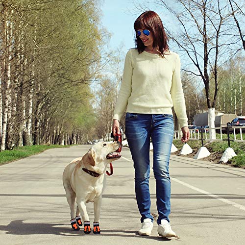 Reflectantes para perros Botas de protección a prueba de agua nieve alta del tubo antideslizante de doble correa zapatos del animal doméstico provisiones para el invierno para perros medianos,Verde,5