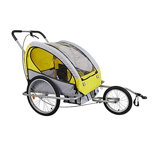 Remolque Perro Cochecito del Animal Doméstico para Bicicleta Grande del Basculador Cochecito Perro del Gato del Perro De Bicicletas con Suspensión Carrier Cochecito del Animal Doméstico,Amarillo