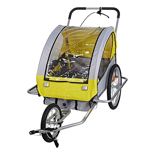 Remolque Perro Cochecito del Animal Doméstico para Bicicleta Grande del Basculador Cochecito Perro del Gato del Perro De Bicicletas con Suspensión Carrier Cochecito del Animal Doméstico,Amarillo