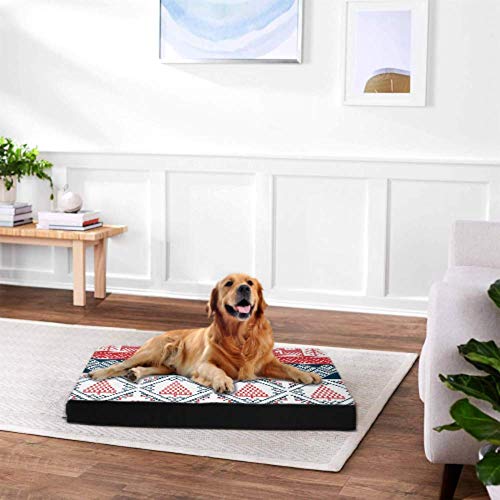 Reopx Colchoneta para Perros Escandinavo Inspirado en Navidad Noruega Fiesta Festiva Plataforma para Cama de Perro Alfombrillas Impermeables para Pisos Impermeables 76 X 51 X8cm con Cremallera Fun