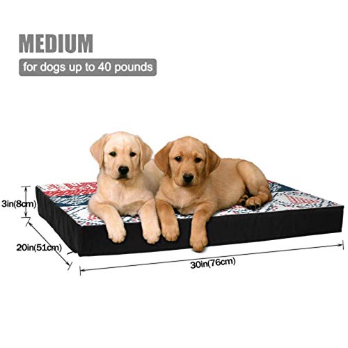 Reopx Colchoneta para Perros Escandinavo Inspirado en Navidad Noruega Fiesta Festiva Plataforma para Cama de Perro Alfombrillas Impermeables para Pisos Impermeables 76 X 51 X8cm con Cremallera Fun