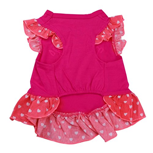 RETUROM Ropa para Mascotas Hermosa Mascota Cachorro pequeño Perro Fly Vestido de Manga (Rosa Caliente, XS)