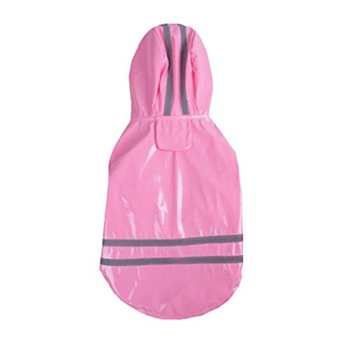 RETUROM Ropa para Mascotas Nuevo Perro de Mascotas Impermeables con Capucha Impermeable Ropa (Rosa, S)