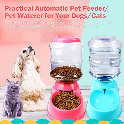 Ritioner Dispensador de Agua Automático para Mascotas de Gatos,3.5L,Fácil de Usar,Comedero y Bebedero Automático con Incorporado Que Previene el Dispositivo de Frenado Excesivo