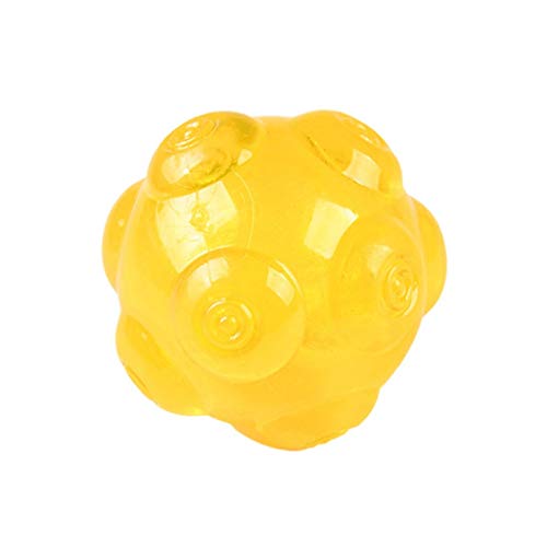 Rjx Juego De 2 Juguetes para Mascotas De Goma Elástica Alta Balón De Entrenamiento Molar Redondo Resistente Al Desgaste Y A La Mordedura (Color : Yellow)