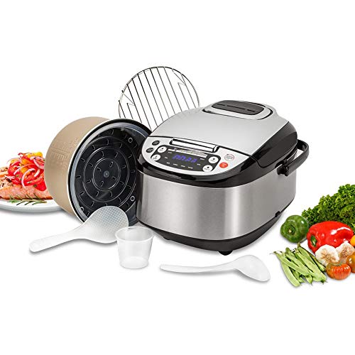 Robot de Cocina Multifunción con Voz, Programable 24 horas, Capacidad de 5 Litros (10 Comensales). 4 Menús Preconfigurados, 8 Programas Automáticos y Calentamiento Envolvente Max. 180ºC