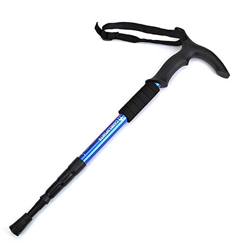 ROCK-FEATHER Bastones de Trekking Ligero Par Al Aire Libre Bastón Caminata para Hombres Mujeres Equipo de Escalada en Montaña Ultralight Telescopic Crutch Cane (Color : Light Blue)