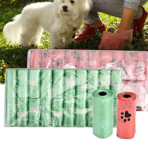 Rockyin 40 Rollos de Basura de Limpieza Bolsa del Animal doméstico del corazón del Gato Residuos Impulso del Pick Up Bolsa