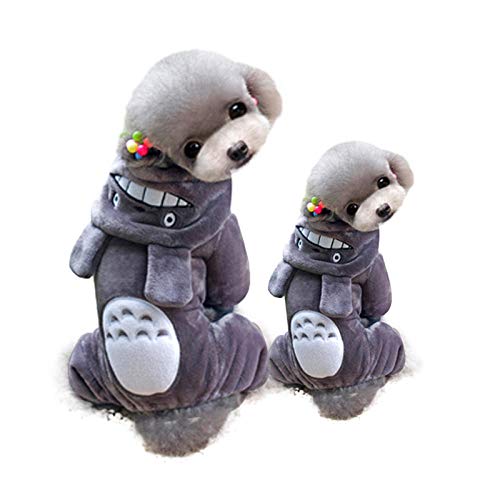 Ropa De Otoño E Invierno, Además De Ropa Gruesa De Terciopelo Para Perros, Ropa Para Mascotas, Ropa Para Perros De Cuatro Patas, Abrigo De Transformación De Chinchilla Gruesa De Oso De Peluche-L