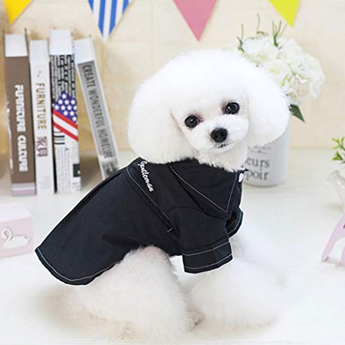 Ropa de Verano para Mascotas, Camisa de Algodón de Gatos Perros, Disfraces de Suave Transpirable Ligero Confortable, Camisas de Manga Corta de Color SóLido, Negro, Blanco, S-XXL