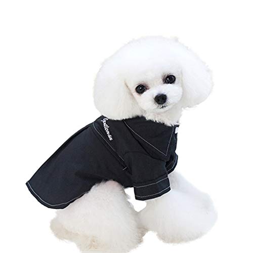 Ropa de Verano para Mascotas, Camisa de Algodón de Gatos Perros, Disfraces de Suave Transpirable Ligero Confortable, Camisas de Manga Corta de Color SóLido, Negro, Blanco, S-XXL