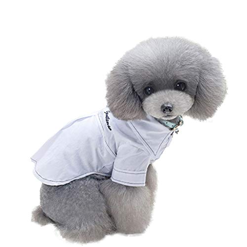 Ropa de Verano para Mascotas, Camisa de Algodón de Gatos Perros, Disfraces de Suave Transpirable Ligero Confortable, Camisas de Manga Corta de Color SóLido, Negro, Blanco, S-XXL