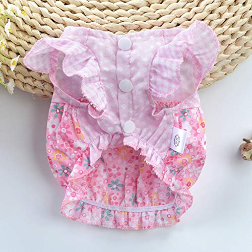 Ropa de Verano para Mascotas, Vestidos A Cuadros con Bowknot, Lindo Vestido para Perro y Gato, Vestido Princesa de Estampados de Floral, Yorkshire Chihuahua