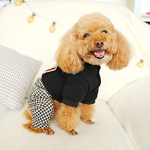 Ropa Perro Pequeño, Dragon868 Invierno Moda Impreso Sudadera para Perros, Pata de Gallo de Mono, Abrigo de Cachorro Gatos Mascota Yorkshire Chihuahua,Perros Accesorios, XS-XL