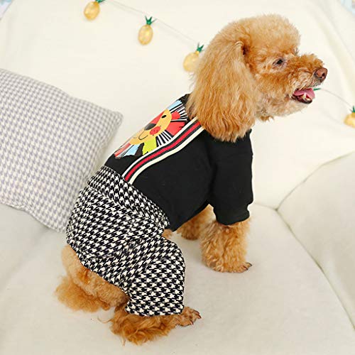 Ropa Perro Pequeño, Dragon868 Invierno Moda Impreso Sudadera para Perros, Pata de Gallo de Mono, Abrigo de Cachorro Gatos Mascota Yorkshire Chihuahua,Perros Accesorios, XS-XL