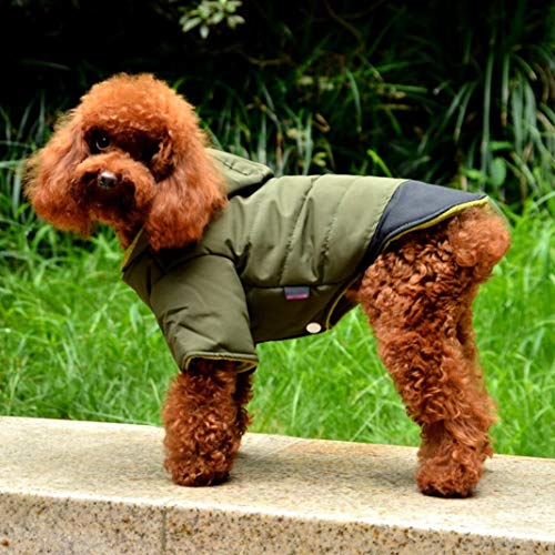 Ropa sólida para Mascotas de Invierno Abrigo de Perro con Capucha Caliente Cachorro Chaqueta Impermeable para Perros pequeños medianos Grandes