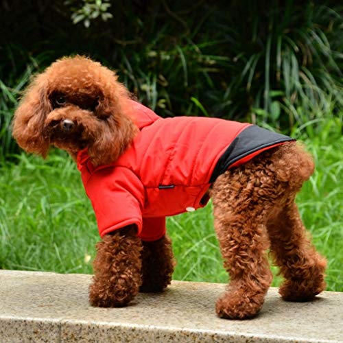 Ropa sólida para Mascotas de Invierno Abrigo de Perro con Capucha Caliente Cachorro Chaqueta Impermeable para Perros pequeños medianos Grandes