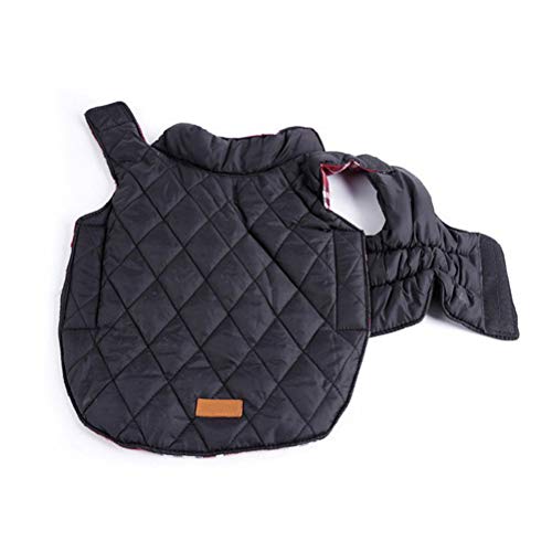 RTEAQ Abrigo Perro Reversible Impermeable Mediano Grande Ropa para Perros Grandes Chaqueta de Abrigo de Invierno Chaleco a Cuadros cálido Labrador Bulldog Boxer Ropa para Perros