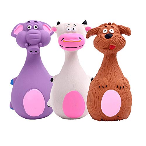 RTYUIIO Juguete De Perro De Goma Juguete De Cachorro De Látex Chirriante Funny Animal Sets Pet Juego Interactivo para Perros Pequeños para Perros Pequeños Medianos Y Grandes No Tóxico