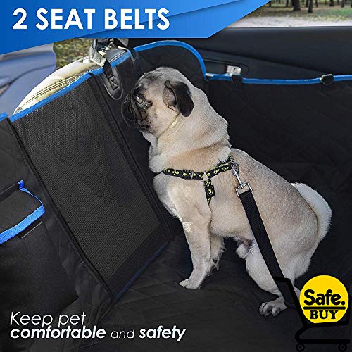 Safe Buy Funda de Asiento de Coche para Perros con Ventana Visual de Malla Acolchada 4 Capas Impermeable Hamaca Cinturón de Seguridad Bolsa A Prueba de arañazos Antideslizante