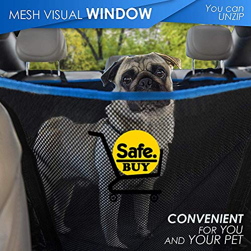 Safe Buy Funda de Asiento de Coche para Perros con Ventana Visual de Malla Acolchada 4 Capas Impermeable Hamaca Cinturón de Seguridad Bolsa A Prueba de arañazos Antideslizante