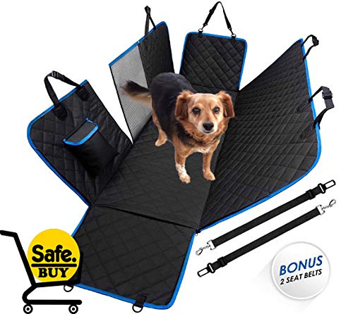 Safe Buy Funda de Asiento de Coche para Perros con Ventana Visual de Malla Acolchada 4 Capas Impermeable Hamaca Cinturón de Seguridad Bolsa A Prueba de arañazos Antideslizante