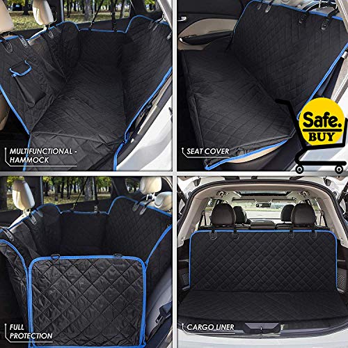 Safe Buy Funda de Asiento de Coche para Perros con Ventana Visual de Malla Acolchada 4 Capas Impermeable Hamaca Cinturón de Seguridad Bolsa A Prueba de arañazos Antideslizante