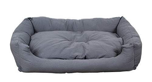 SAUERLAND Cama para Perros en Gris Moderno, 120x80 cm con colchoneta Reversible, colchoneta para Perro Lavable