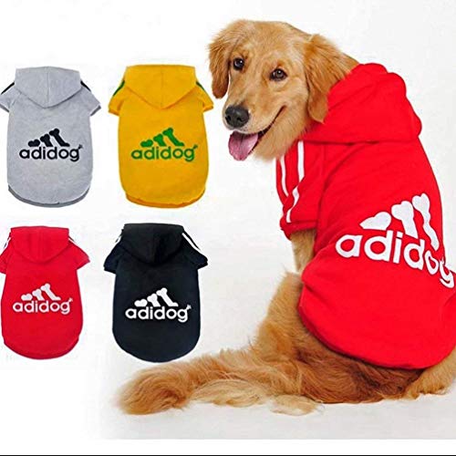 Scheppend Ropa para Perros Adidog Ropa para Perros Abrigo de Invierno Cachorro Gato Cachorro Sudaderas con Capucha Ropa de algodón para Perros Grandes(Blue,L)