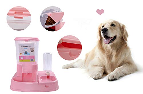 Scrox 1X 2 en 1 Dispensador automático de Alimentos para Perros y Gatos Combinación práctica Multifuncional de Alimentos y bebederos 35 * 27.5 * 35 cm