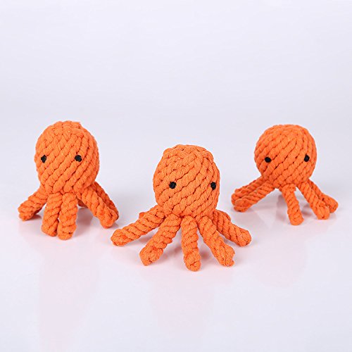 Scrox 1x Juguetes para Perros Morder Pulpo Peluche Juguete de mordida Perro Squeeze Toy Limpieza Dental Mascota interactiva