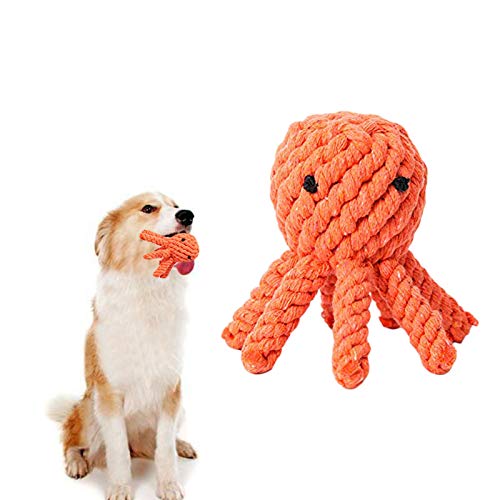 Scrox 1x Juguetes para Perros Morder Pulpo Peluche Juguete de mordida Perro Squeeze Toy Limpieza Dental Mascota interactiva