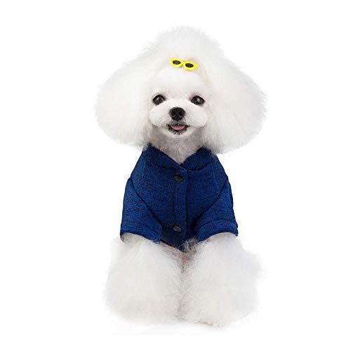 SDDSRTY Otoño E Invierno Abrigo Suéter para Perro Marca De Agua Chaqueta para Perro Camisa De Solapa Linda Ropa Abrigo Cálido para Perro Suéter Ropa,XS